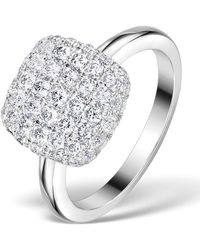 The Diamond Store - Diamond Pave Cushion Ring 1.25Ct H/Si - Lyst