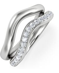The Diamond Store - Duo Wave Stacking Lab Diamond Ring 0.26Ct - Lyst