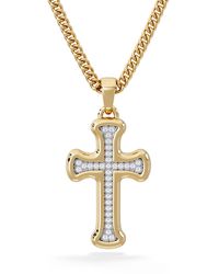 The Diamond Store - 0.15Ct Lab Grown Diamond Cross Pendant Necklace - Lyst