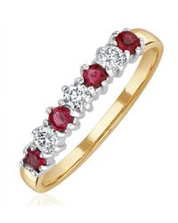 The Diamond Store - Ruby 0.30Ct And Diamond 9K Ring - Lyst