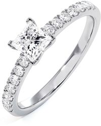 The Diamond Store - Katerina Princess Diamond Engagement Ring 18Kw 0.85Ct G/Vs1 - Lyst