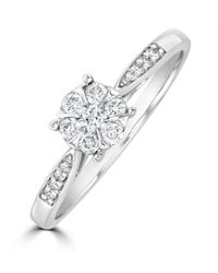 The Diamond Store - Lab Diamond Engagement Ring With Shoulders 0.25Ct H/Si - Lyst