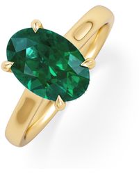 The Diamond Store - Amora Gem 2.00Ct Oval Cut Lab Emerald Hidden Halo Engagement Ring - Lyst