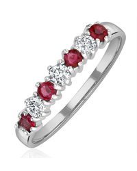 The Diamond Store - Ruby 0.30Ct And Diamond 9K Ring - Lyst