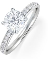 The Diamond Store - Origin 1.25Ct Round Cut Lab Diamond Solitaire Engagement Ring With Side Stones - Lyst