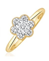 The Diamond Store - Lab Diamond Flower Ring 0.50Ct H/Si - Lyst