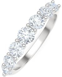 The Diamond Store - Legacy 1.00Ct Round Cut Lab Diamond Half Eternity Ring - Lyst