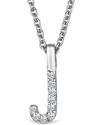 The Diamond Store - Love Letter Initial J Lab Diamond Necklace Set - Lyst
