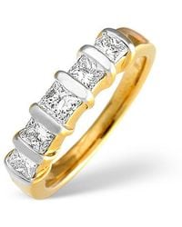 The Diamond Store - 18K Princess Cut Diamond Eternity Ring With Bars - Lyst