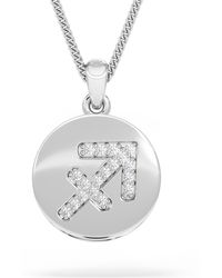 The Diamond Store - Astrology Sagittarius 0.07Ct Lab Grown Diamond Medallion Pendant Necklace - Lyst