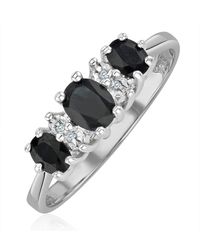 The Diamond Store - Sapphire 1.00Ct And Diamond 9K Ring - Lyst