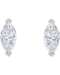 The Diamond Store - Fancy 1.00Ct Marquise Cut Lab Diamond Stud Earrings - Lyst