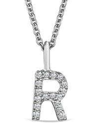 The Diamond Store - Love Letter Initial R Lab Diamond Necklace Set - Lyst