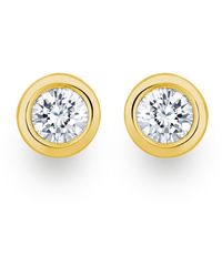 The Diamond Store - 0.30Ct Lab Diamond Rub Over Stud Earrings - Lyst