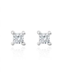 The Diamond Store - Princess Cut Lab Diamond Stud Earrings 0.20Ct - Lyst