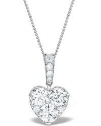 The Diamond Store - Diamond Galileo Heart 1.10Ct Pendant Necklace - Lyst