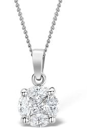The Diamond Store - Galileo 1.00Ct Solitaire Look Diamond 0.41Ct And Necklace - Lyst