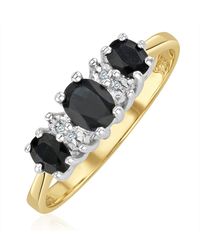 The Diamond Store - Sapphire 1.00Ct And Diamond 9K Ring - Lyst