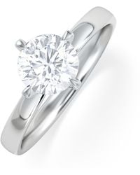 The Diamond Store - Origin Twist 1.00Ct Round Cut Lab Diamond Solitaire Engagement Ring - Lyst