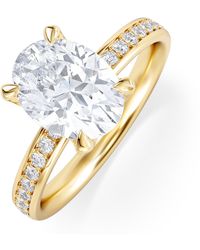 The Diamond Store - Origin 2.25Ct Oval Cut Lab Diamond Solitaire Engagement Ring With Side Stones - Lyst