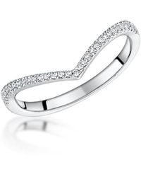 The Diamond Store - Stellato Collection Diamond Wishbone Ring 0.12Ct - Lyst