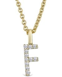 The Diamond Store - Love Letter Initial F Lab Diamond Necklace Set - Lyst