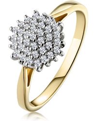 The Diamond Store - Cluster Ring 0.25Ct Diamond 9K - Lyst