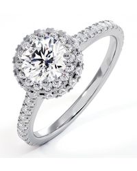 The Diamond Store - Valerie Gia Diamond Halo Engagement Ring - Lyst