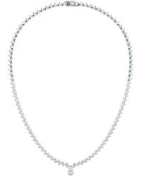 The Diamond Store - Luxe 20.00Ct Lab Diamond Necklace With 1.50Ct Igi Certified Pear-Cut Centre - Lyst
