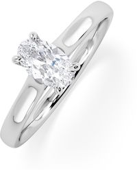 The Diamond Store - Amora Oval 0.50Ct Lab Diamond Engagement Ring F/Vs1 Set - Lyst