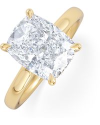 The Diamond Store - Amora 3.00Ct Elongated Cushion Cut Lab Diamond Hidden Halo Solitaire Engagement Ring - Lyst