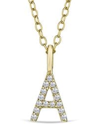 The Diamond Store - Love Letter Initial A Lab Diamond Necklace Set - Lyst