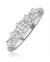 The Diamond Store - Grace 18K 5 Stone Diamond Eternity Ring 0.75Ct G/Vs - Lyst
