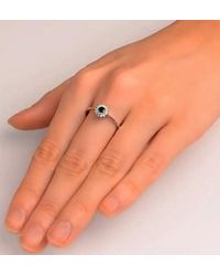 The Diamond Store - Emerald 3.5 X 3.5Mm And Diamond 9K Ring Sizes J N - Lyst