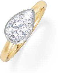 The Diamond Store - East West 1.00Ct Pear Cut Lab Diamond Solitaire Engagement Ring - Lyst