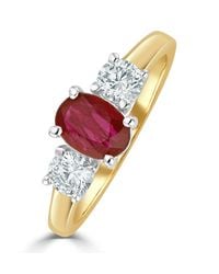 The Diamond Store - Ruby 1.15Ct And Diamond 0.50Ct 18K Ring - Lyst