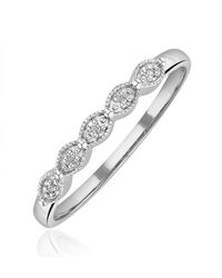 The Diamond Store - Half Eternity Ring 0.02Ct Diamond 9K - Lyst