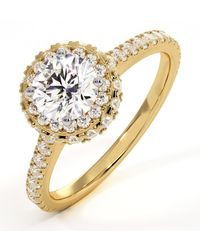 The Diamond Store - Valerie Gia Diamond Halo Engagement Ring - Lyst