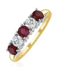 The Diamond Store - Ruby 0.75Ct And Diamond Ring 0.40Ct 18K Ft26 - Lyst