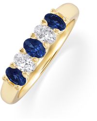 The Diamond Store - Solene 0.75Ct Oval Cut Lab Sapphire And Lab Diamond Half Band Eternity Ring - Lyst