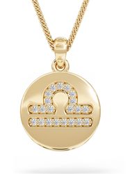 The Diamond Store - Astrology Libra 0.07Ct Lab Grown Diamond Medallion Pendant Necklace - Lyst