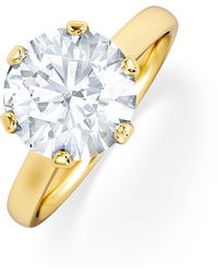 The Diamond Store - Low Set Chloe 3.00Ct Lab Diamond Round Cut Engagement Ring - Lyst