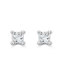 The Diamond Store - Princess Cut Lab Diamond Stud Earrings 0.30Ct - Lyst