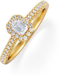 The Diamond Store - Lumia Emerald Cut Lab Diamond Halo Ring 0.33Ct F/Vs - Lyst