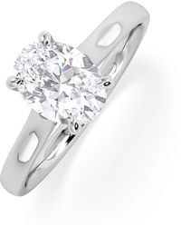 The Diamond Store - Amora Oval 1.00Ct Diamond Engagement Ring G/Vs1 Set - Lyst