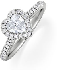 The Diamond Store - Lumia Heart Cut Lab Diamond Halo Ring 0.70Ct F/Vs - Lyst