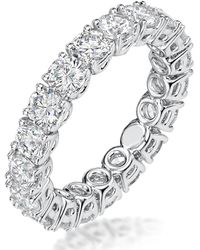 The Diamond Store - Stella Diamond Eternity Ring Round Cut 2.9Ct Vvs Size O-W - Lyst