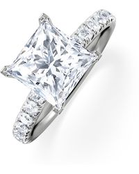 The Diamond Store - 2.60Ct Katerina Lab Princess Diamond Engagement Ring F/Vs1 - Lyst