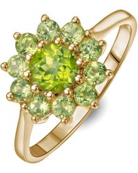 The Diamond Store - 1.12Ct Peridot Cluster Ring - Lyst
