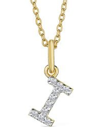 The Diamond Store - Love Letter Initial I Lab Diamond Necklace Set - Lyst